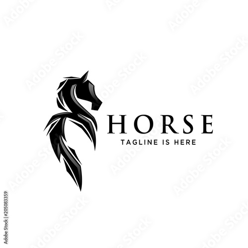 back view tail horse logo