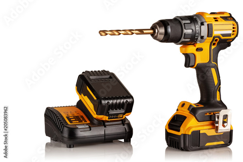 cordless drill, screwdriver, and battery charger