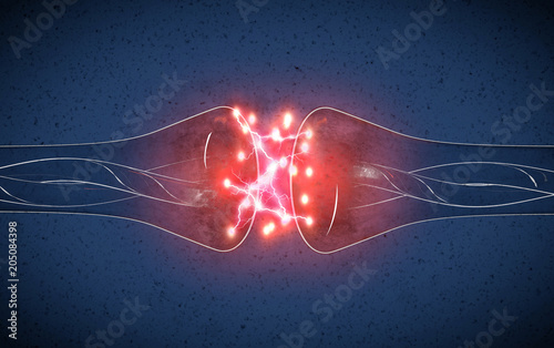 Sinapsi è una struttura che consente la comunicazione delle cellule del tessuto nervoso tra loro (neuroni) o con altre cellule, connessione neurale photo