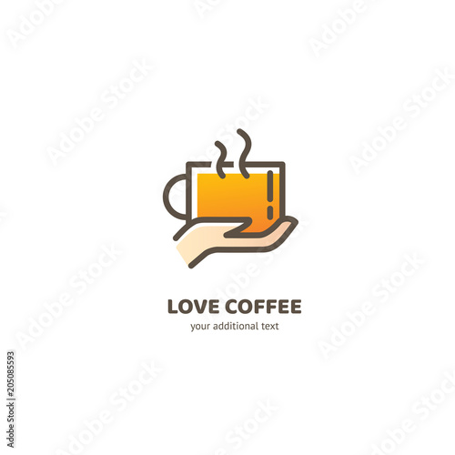 Vector stock logo, abstract cafe, cafeteria and bistro vector template.