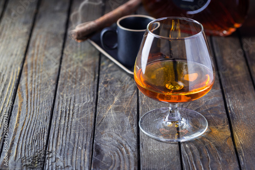 Glass of cognac or brandy © petrrgoskov