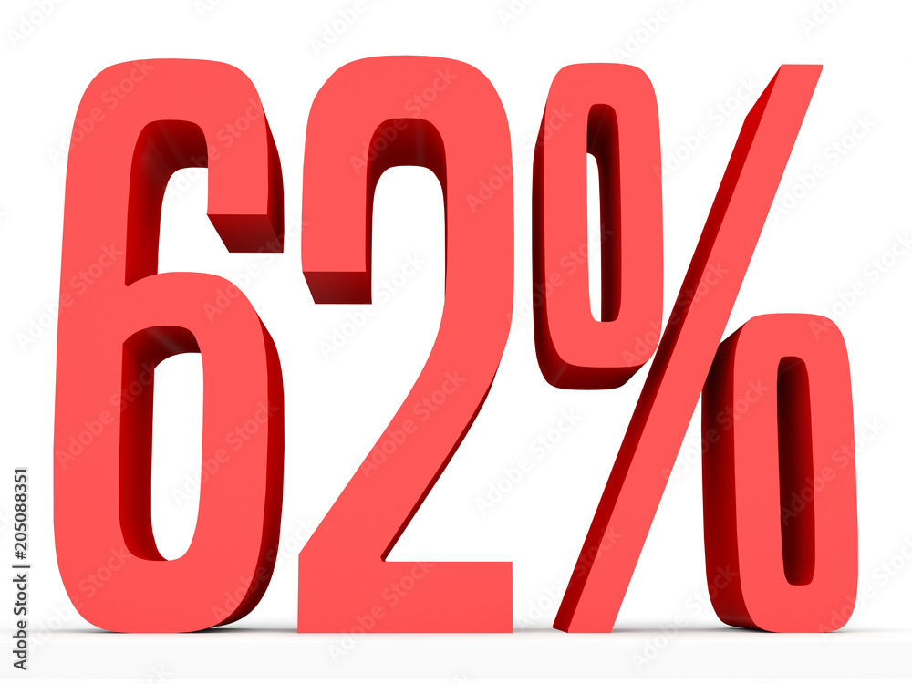 Sixty two percent off. Discount 62 %.