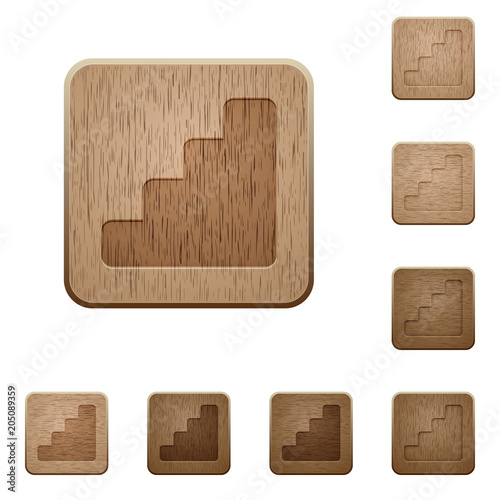 Stairs wooden buttons