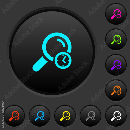 Query time dark push buttons with color icons