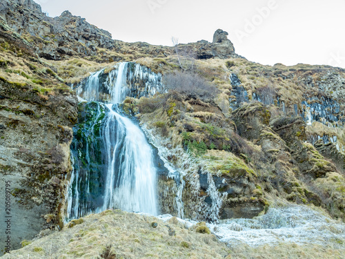 Large waterfall near Seljalandsfoss waterfall, Iceland