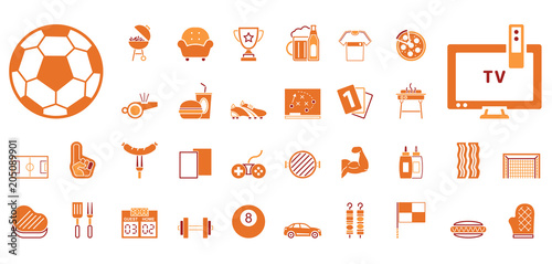 Männerabend & Fußball Iconset - Orange