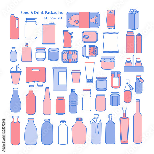 Food and Drink Packaging Icon set