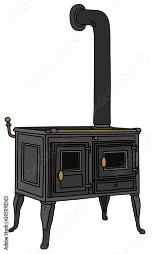 The retro black cast iron stove