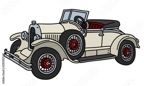 The vintage cream small cabriolet