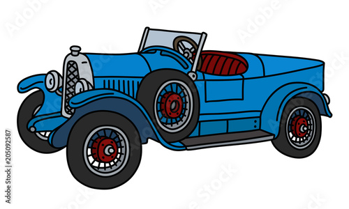 The vintage blue racecar