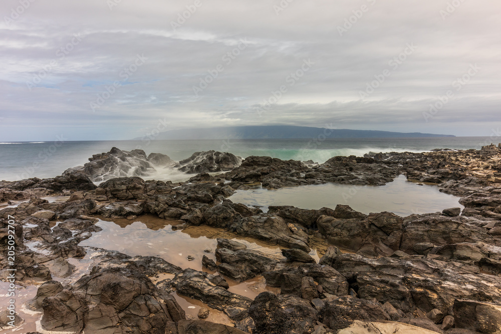 Ocean Waves Crashing the Maui Coast