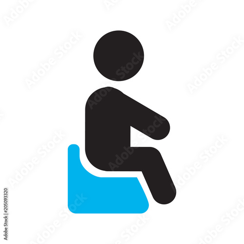 Child sitting on potty chair silhouette icon
