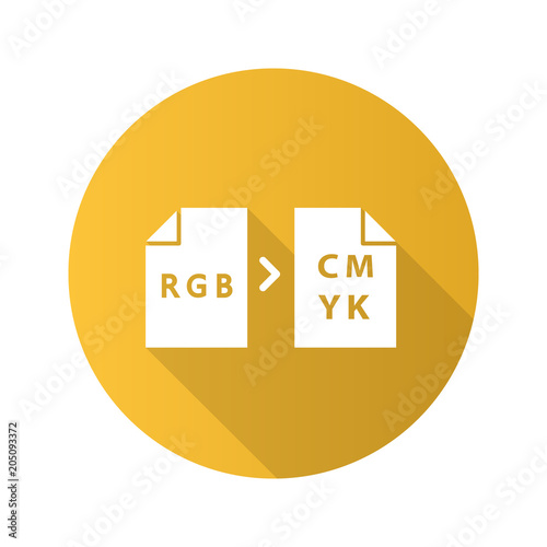 Color models conversion flat design long shadow glyph icon