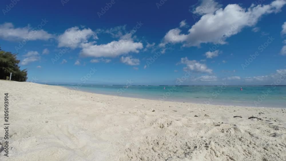 Time lapse of the sea from the Flic en Flac beach of Mauritius Island in summer Time lapse of the sea from the Flic en Flac beach of Mauritius Island in summer