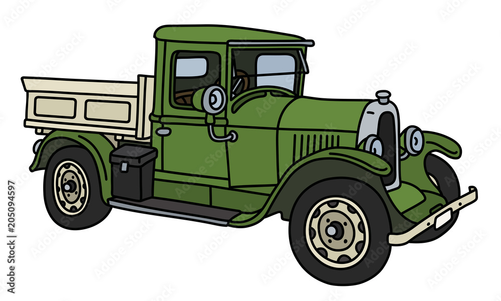 The vintage green lorry