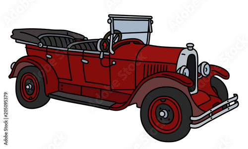 The vintage red convertible
