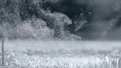 Granules of a detergent powder dissolve in water