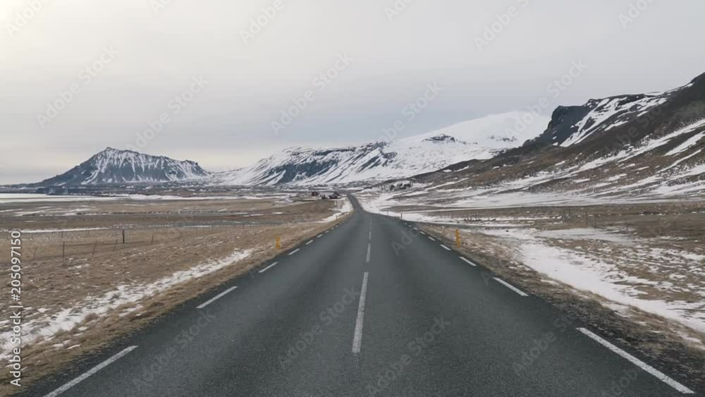Empty road in winter in Iceland. Empty road in winter in Iceland.