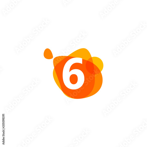 Number 6 Vector Template Design Illustration