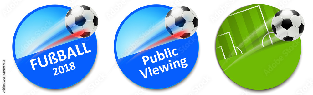 Naklejka premium Fußball 2018 - Button Set 