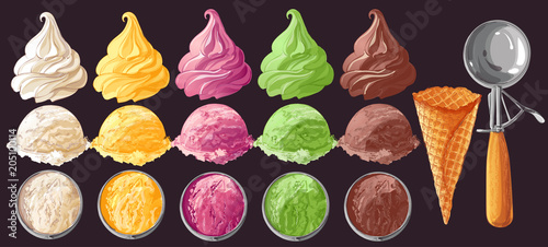 Set of Vector ice creams