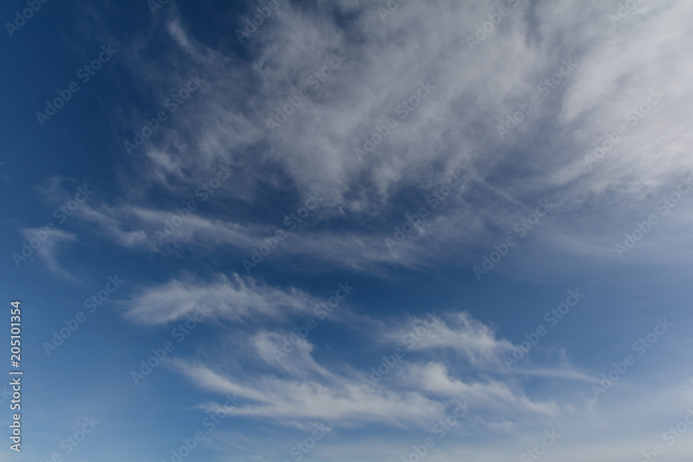 Blue sky and clouds.