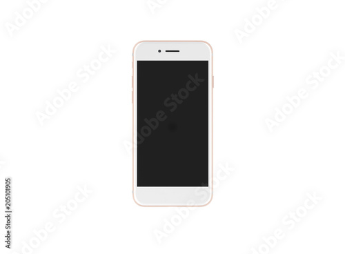 Smartphone Rose Display schwarz vorderansicht auf weißem Hintergrund