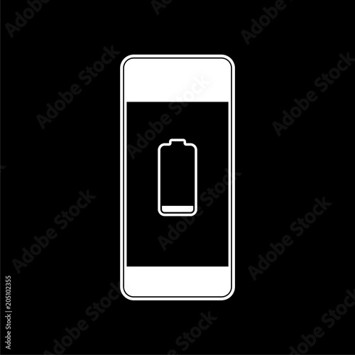 Phone with low battery icon, Mobile Phone - Low Battery on dark background