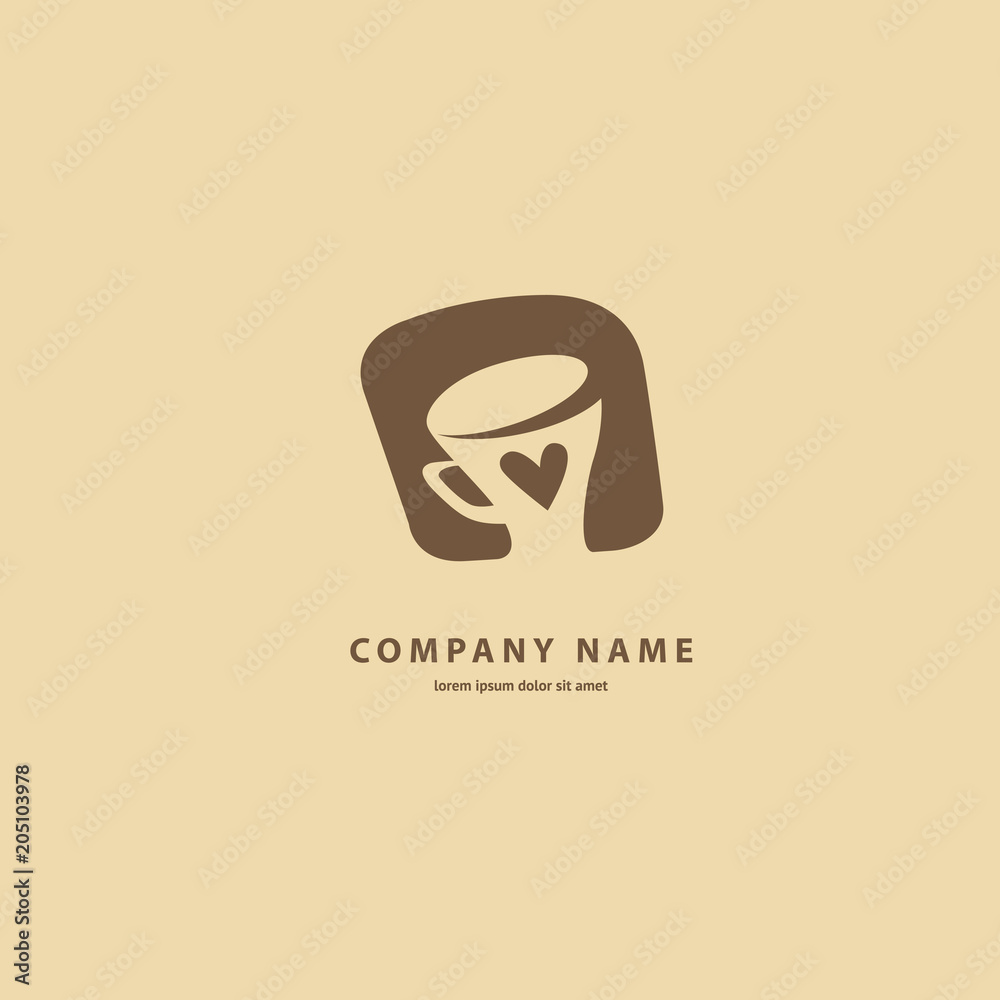 Vector stock logo, abstract sign of cafe, vector template of cafeteria and bistro. Vector stock logo, abstract sign of cafe, vector template of cafeteria and bistro.