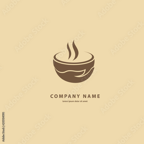 Vector stock logo, abstract sign of cafe, vector template of cafeteria and bistro.