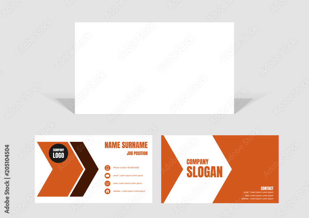Orange business card template arrow style Orange business card template arrow style