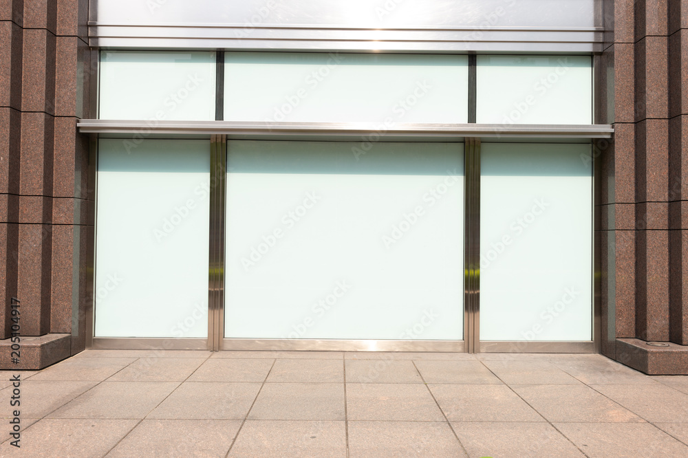 Fototapeta premium Shop Boutique Store Front with Big Window and Place for Name