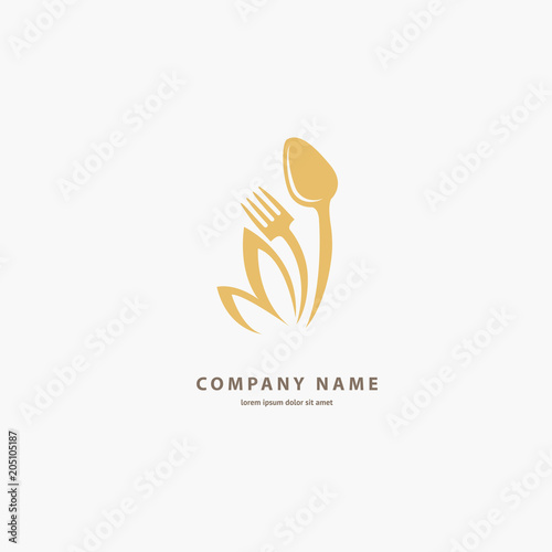 Vector stock logo, abstract sign of food, vector template of fresh meal.