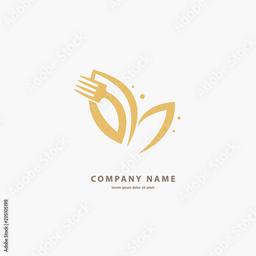 Vector stock logo, abstract sign of food, vector template of fresh meal.