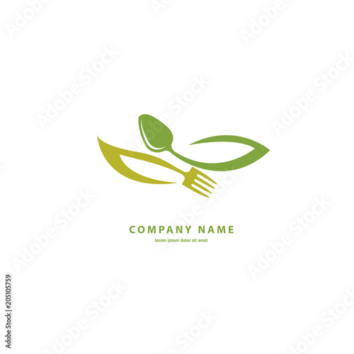 Vector stock logo, abstract sign of food, vector template of fresh meal.