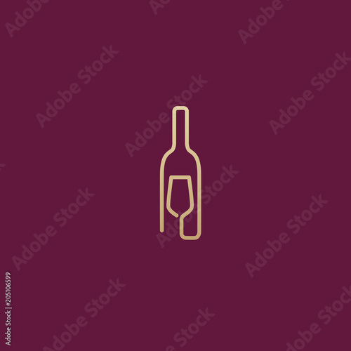 Vector stock logo, abstract wine vector template.