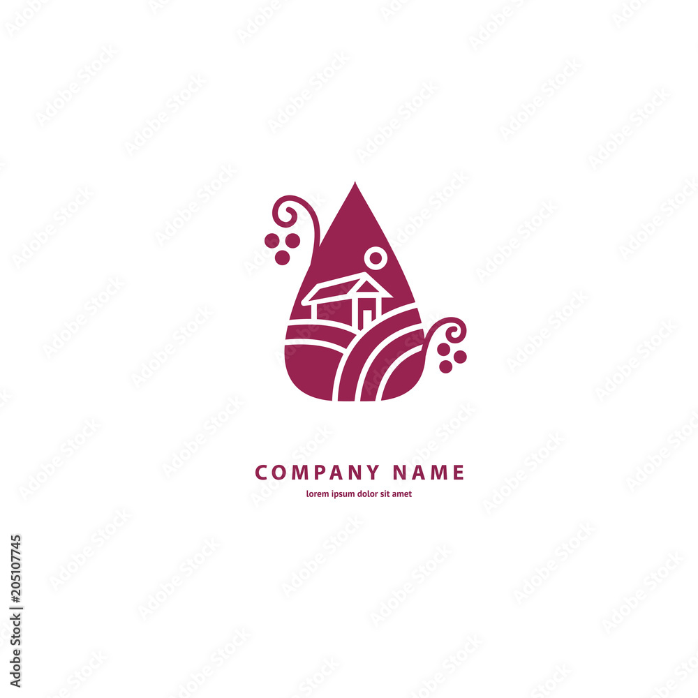 Vector stock logo, abstract wine vector template.