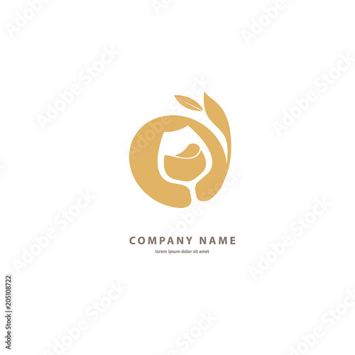 Vector stock logo, abstract wine vector template.