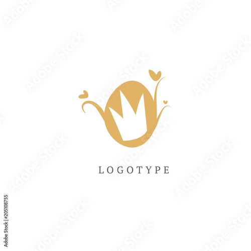 Vector stock logo, abstract crown vector template.