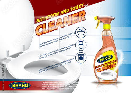 Batroom and toilet cleaner adv spray bottle