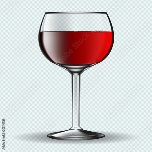 Glass of vine on transparent background