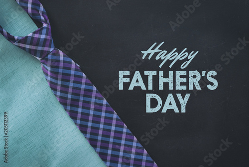 Blackboard and plaid tie for father's day background or graphic. 