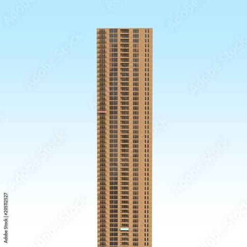 3d rendering illustration of skyscraper