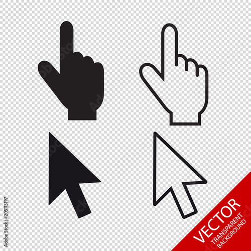 Mouse Pointer Set - Editable Vector Icons - Isolated On Transparent Background