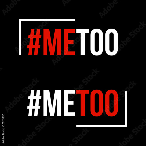 Me Too social movement hashtag against sexual assault and harassment. Vector illustration