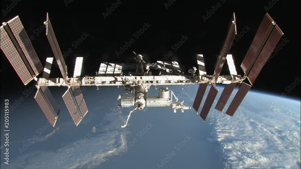 ISS flies over Earth