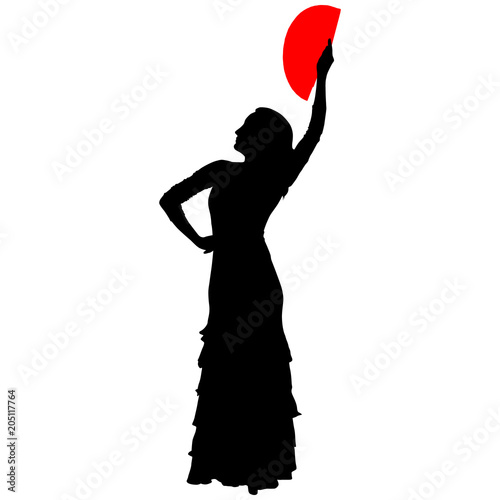 flamenco dancer with a red fan