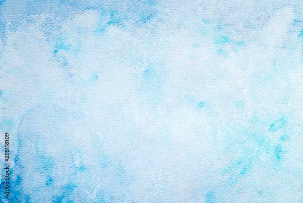blue watercolor painted on paper background texture