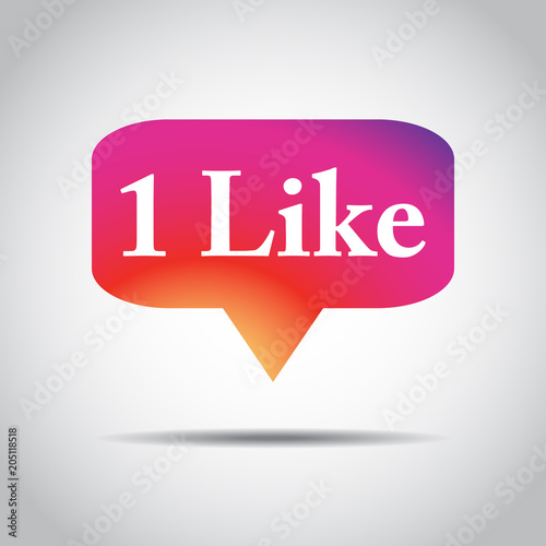 Vector illustration. New Counter Notification Icon Instagram. Follower. New Icon like 1 insta symbol, button. Social media like insta ui, app, iphone