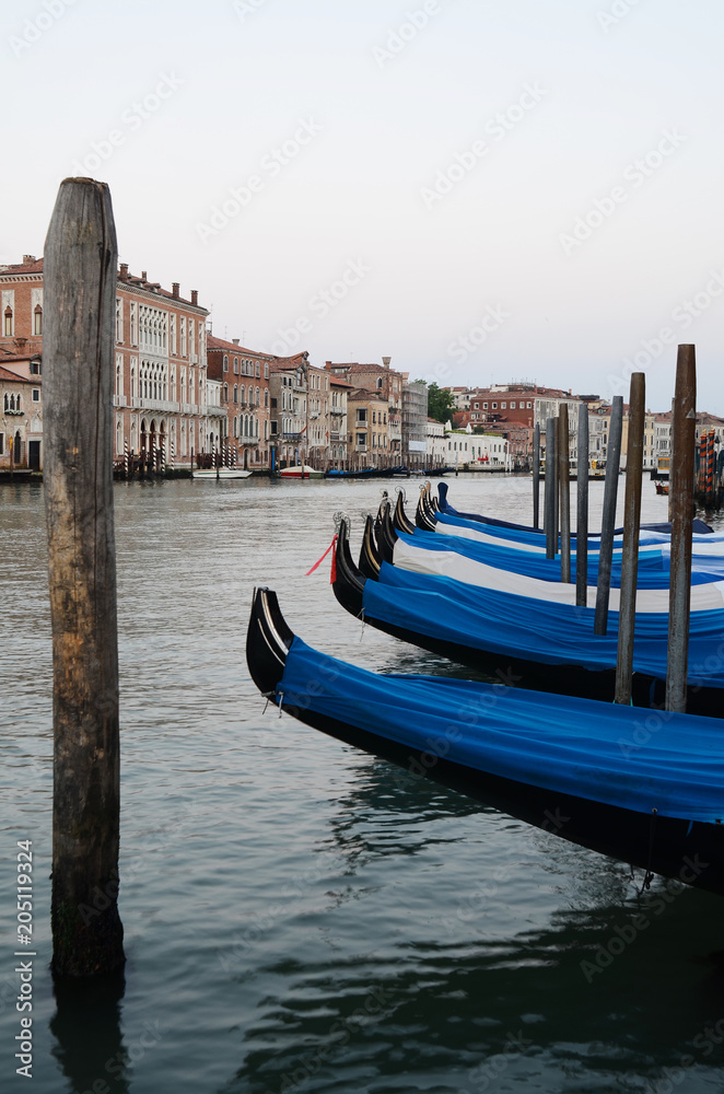 Gondolas on Grand Canal, Venice, Italy